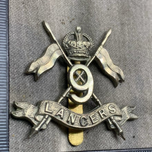 Charger l&#39;image dans la galerie, Original WW2 British Army 9th Queen&#39;s Royal Lancers Cap Badge
