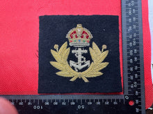 Load image into Gallery viewer, British Royal Navy Bullion Embroidered Blazer Badge -  Kings Crown
