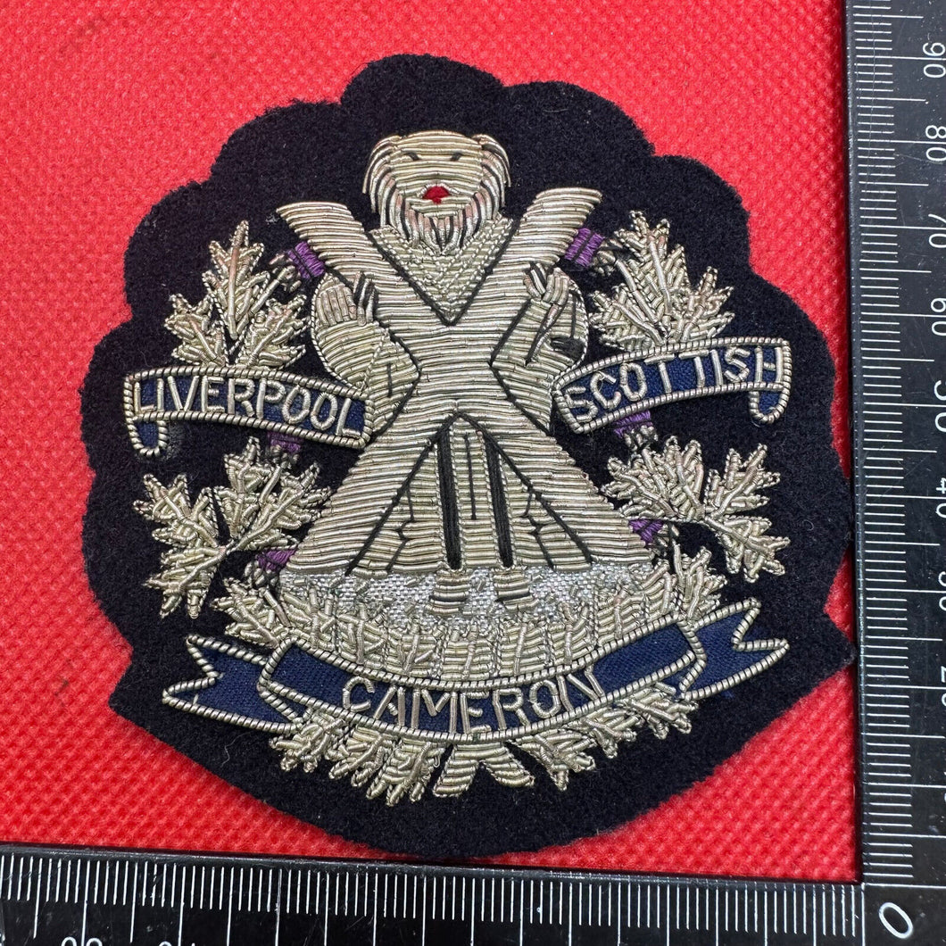 British Army Bullion Embroidered Blazer Badge - Liverpool Scottish Cameron Highl