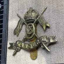 Load image into Gallery viewer, Original WW2 British Army 9th Queen&#39;s Royal Lancers Cap Badge
