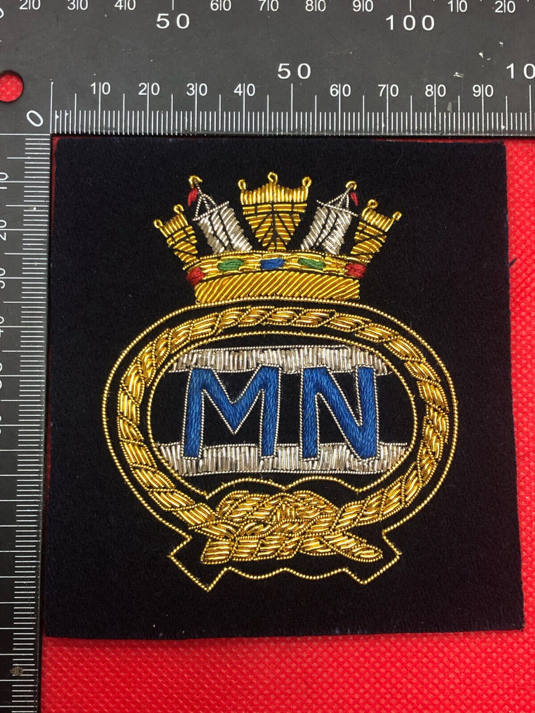 British Navy Bullion Embroidered Blazer Badge - Merchant Navy