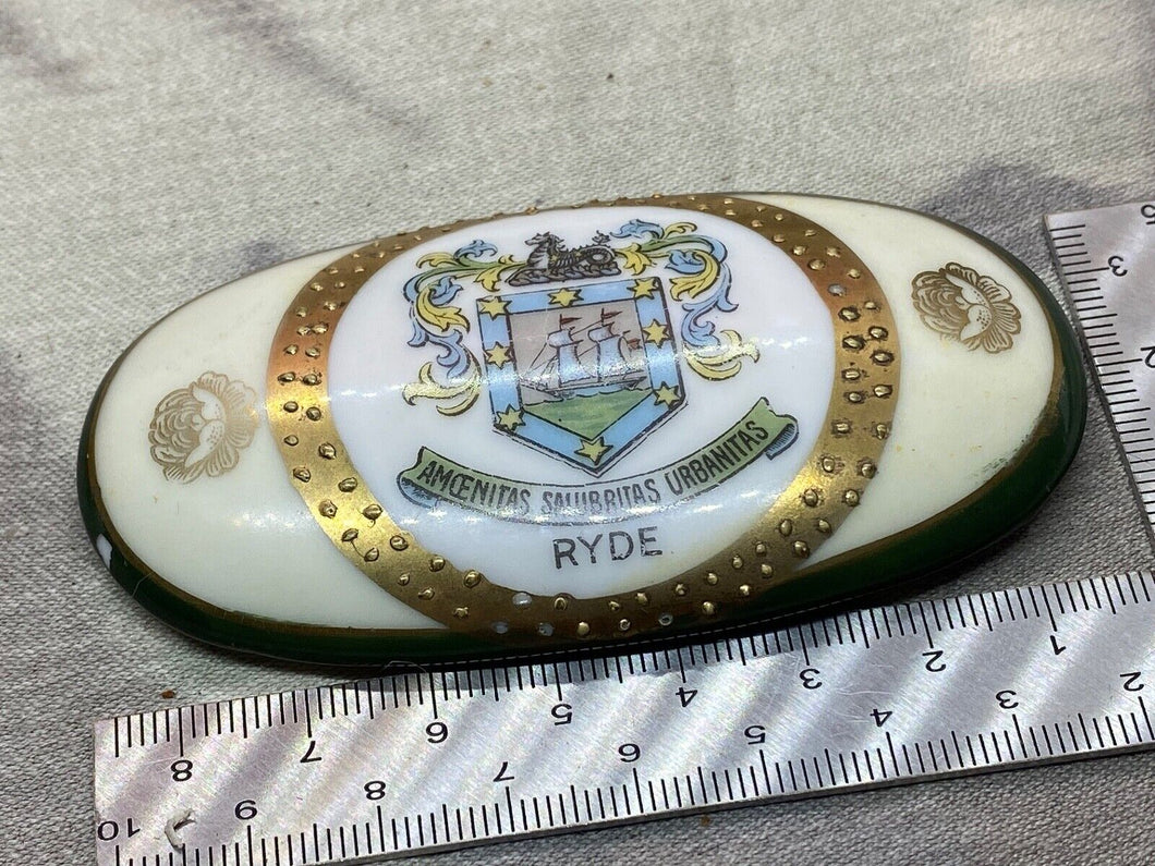 Original Victorian Crested China Ware Ornament / Lid - RYDE - Isle of Wight