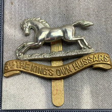 Load image into Gallery viewer, Original WW2 British Army Cap Badge - 3rd The King&#39;s Own Hussars
