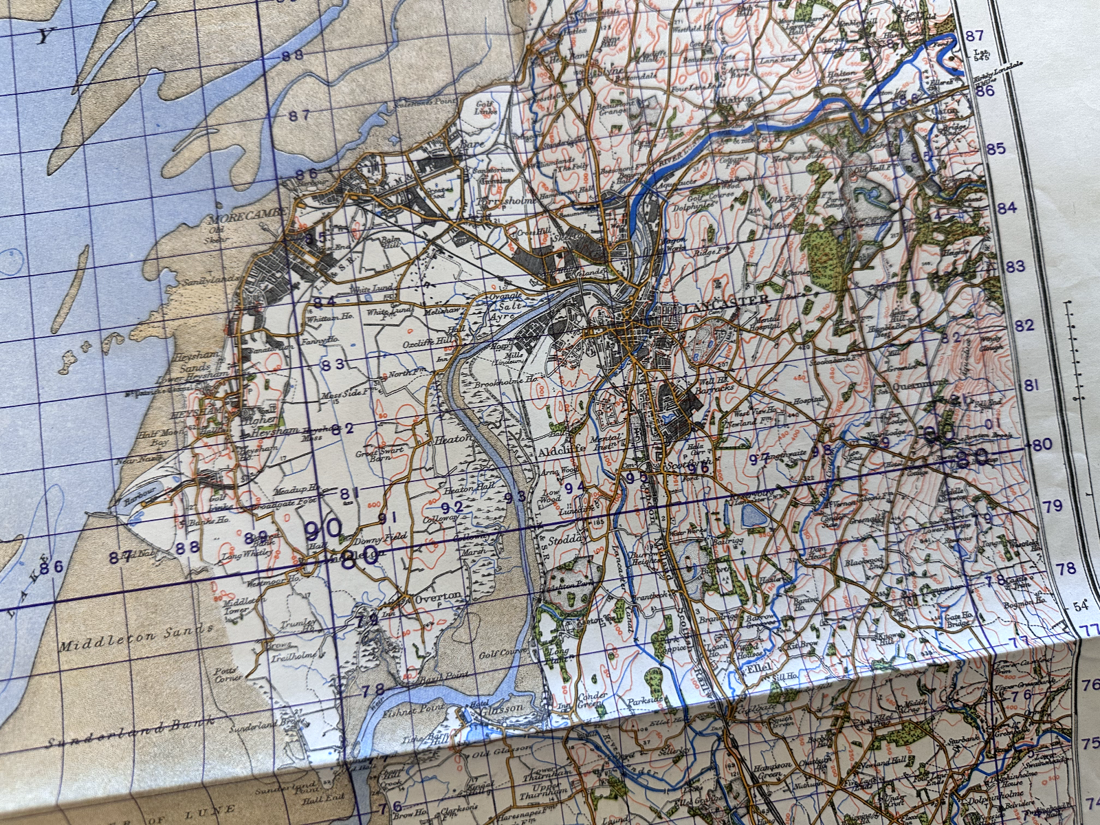 Original WW2 British Army GSGS OS Map of Great Britain - Lancaster & Barrow - The Militaria Shop