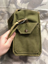 Load image into Gallery viewer, Original WW2 British Army Lightweight Assault Gas Mask Bag 1944 Dated
