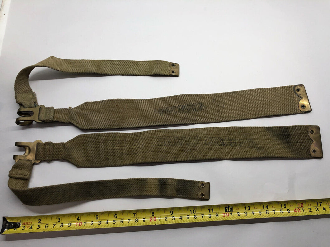 Original WW2 British Army 37 Pattern Canvass L Straps Set