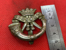 Load image into Gallery viewer, Original WW1 / WW2 British Army Duke of Cornwall&#39;s Light Infantry Cap Badge
