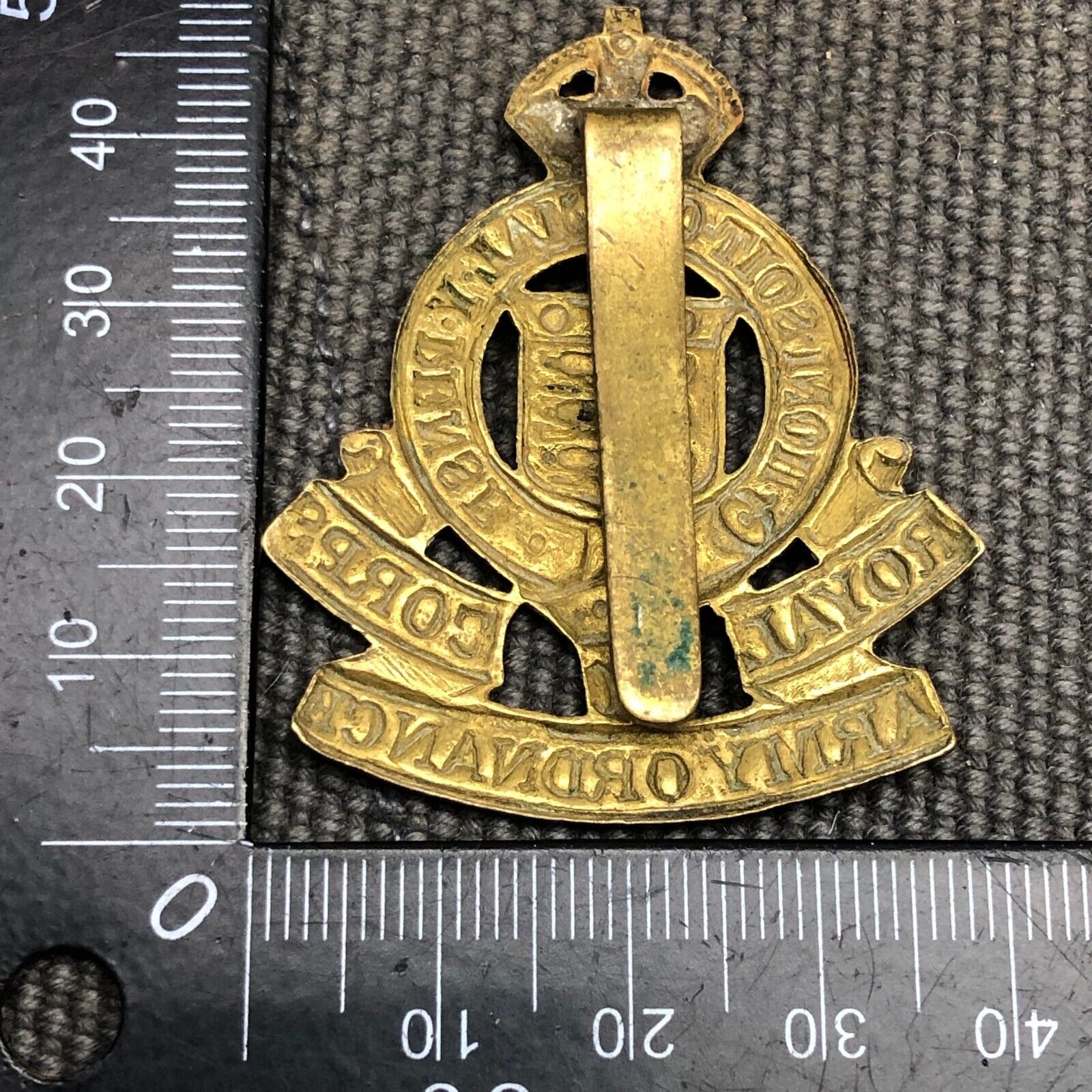 Original WW2 British Army Cap Badge - Royal Army Ordnance Corps - The Militaria Shop