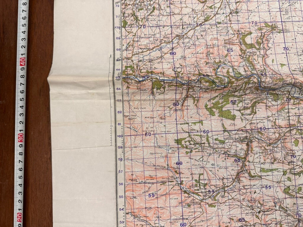 Original WW2 British Army GSGS OS Map of Great Britain - Wrexham & Oswestry - The Militaria Shop