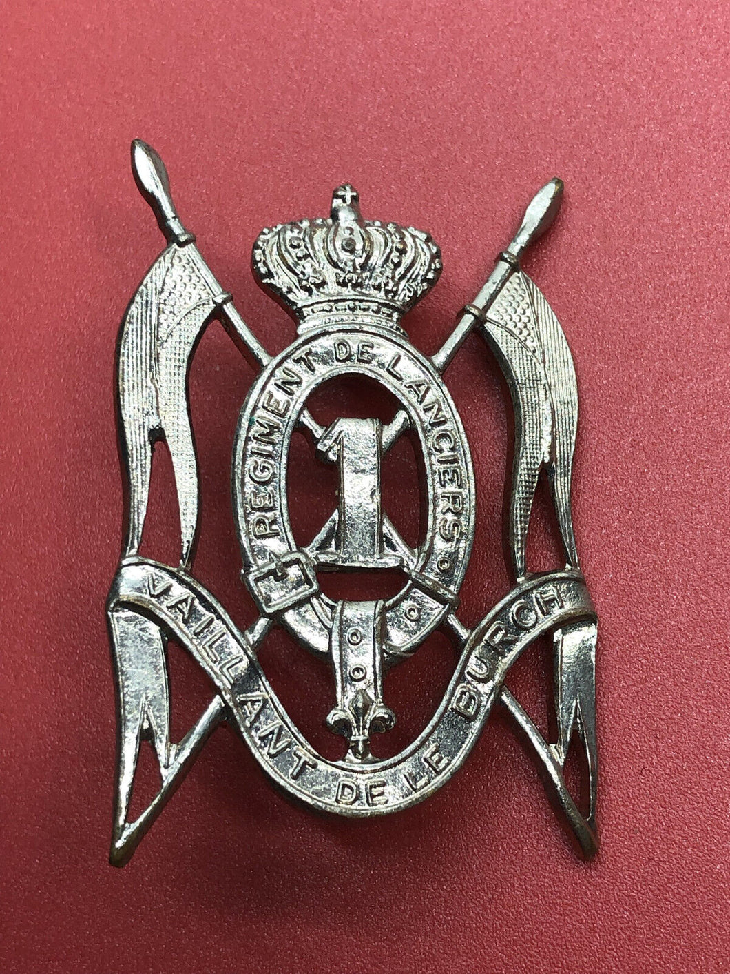 Genuine Belgian Army 1er régiment de lanciers (Belgique) Cap Badge