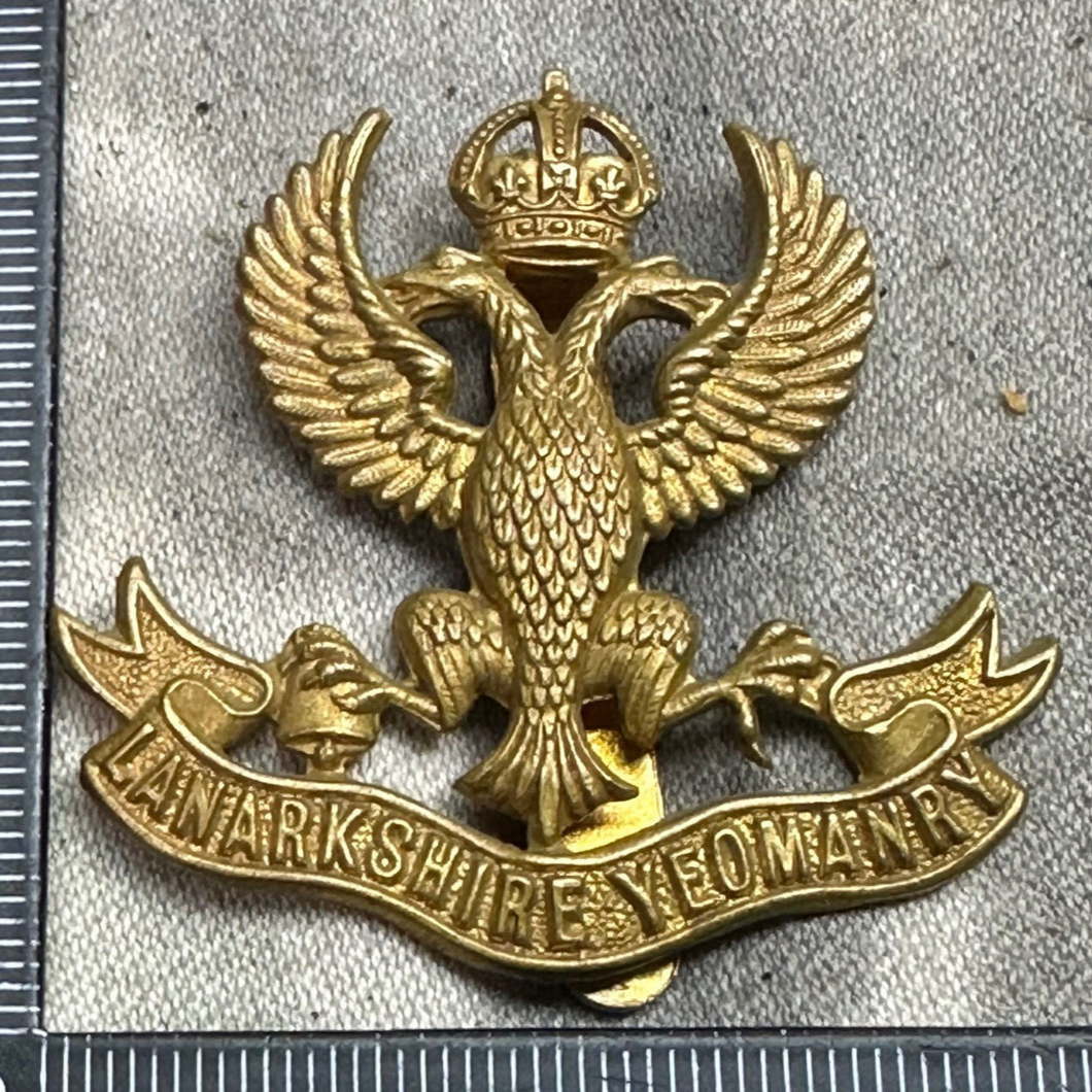 Original WW2 British Army Cap Badge - Lanarkshire Yeomanry