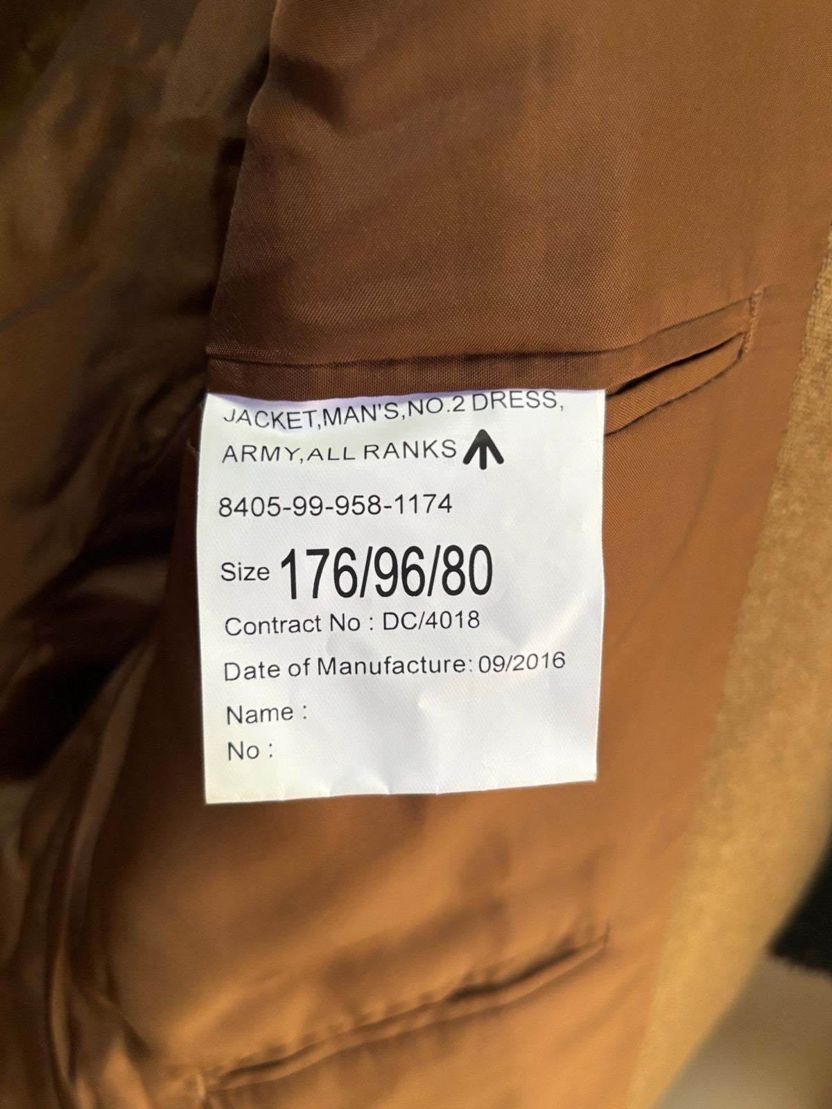 Grade 1 British Army FAD No2 Dress Uniform Jacket - Size 176/96/80 - The Militaria Shop