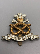 Load image into Gallery viewer, Original WW2 British Army North Stafford Regiment Cap Badge
