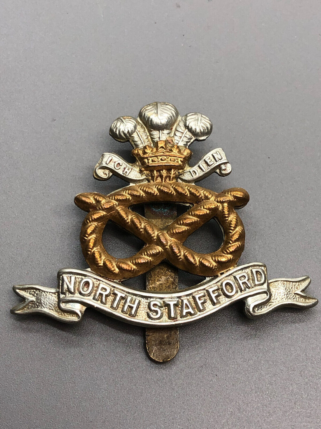 Original WW2 British Army North Stafford Regiment Cap Badge