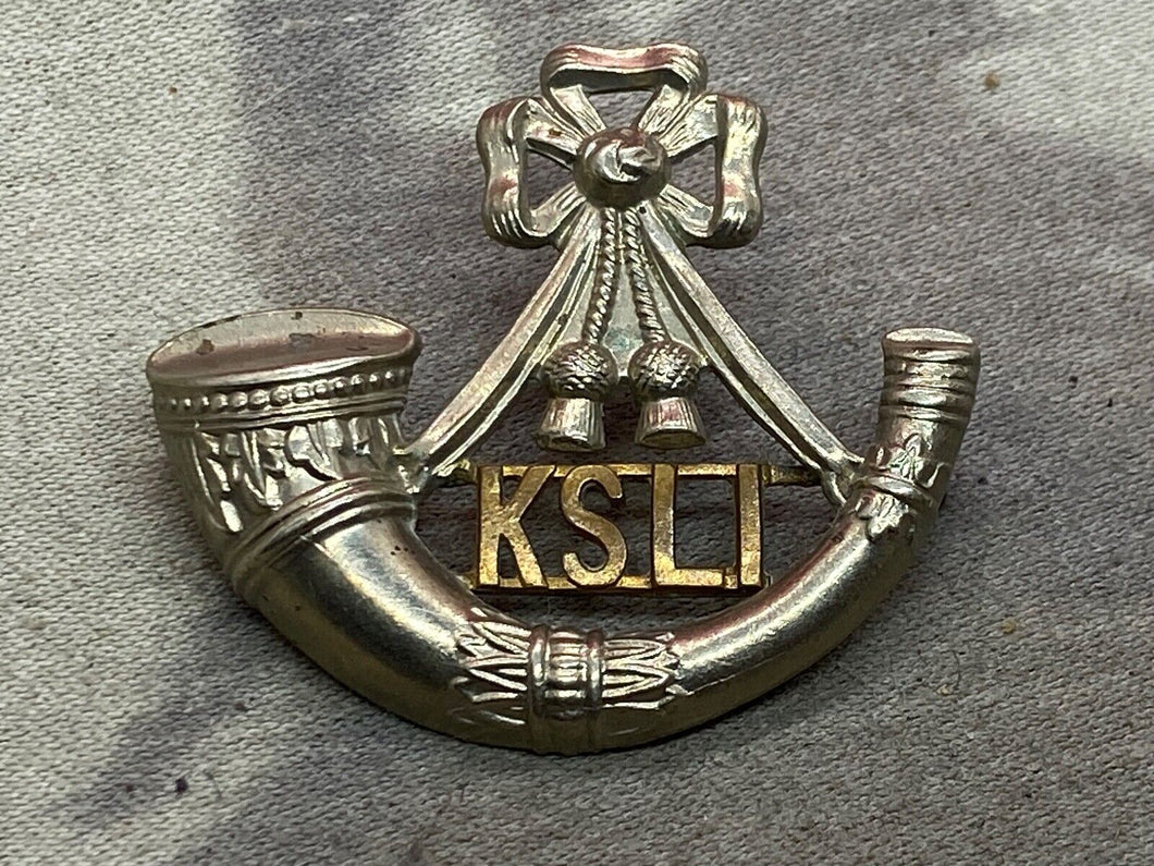 WW1 / WW2 British Army KSLI - The Kings Shropshire Light Infantry Regt Cap Badge