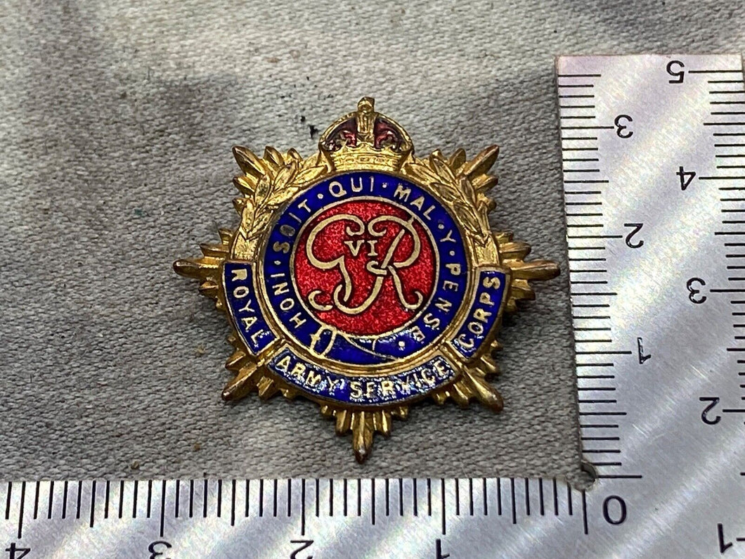 Original British Army - Royal Army Service Corps GVI Enamel Brooch