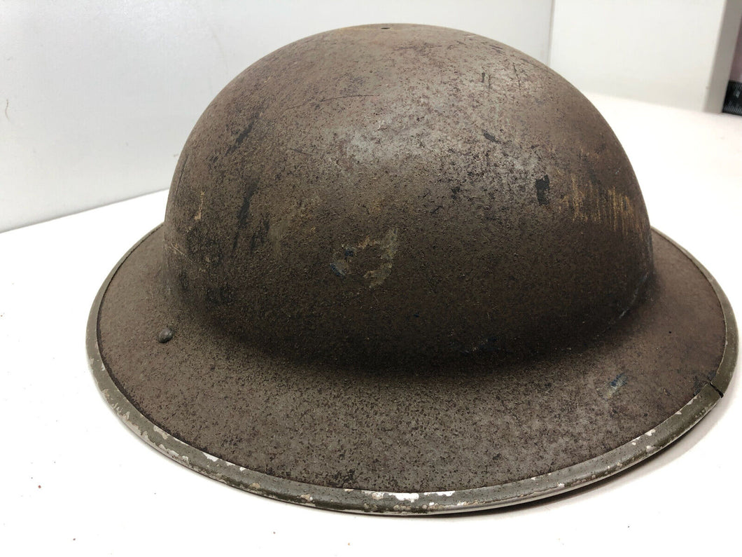 Original WW2 British Army Textured Camouflage Painted Mk2 Brodie Helmet