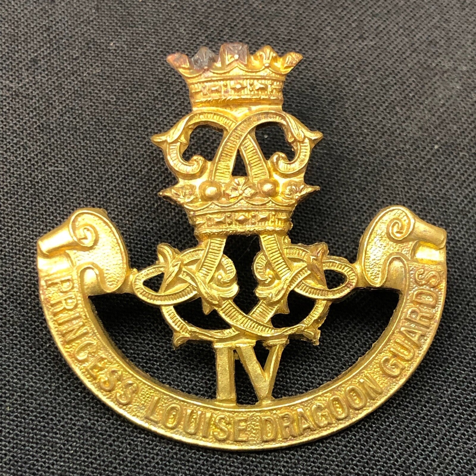 Original British Army WW1 / WW2 Princess Louise Dragoon Guards Cap Badge - The Militaria Shop