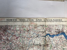 Load image into Gallery viewer, Original WW2 British Army / RAF Bases Map - North Midlands &amp; Lincolnshire
