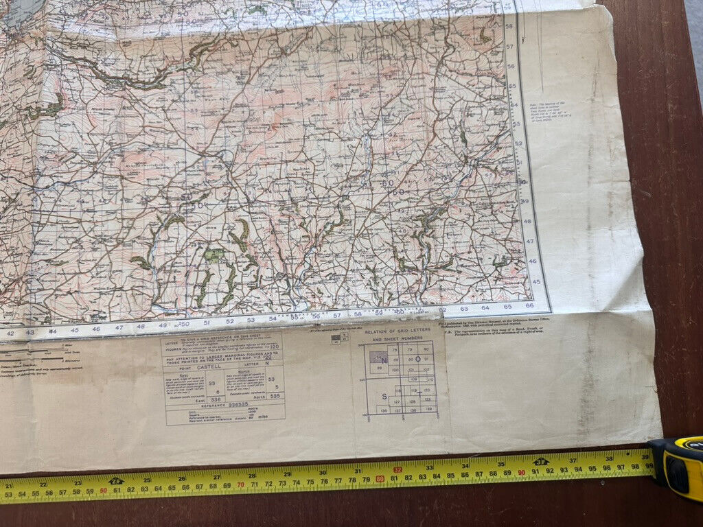 Original WW2 British Army OS Map of Great Britain - St David's & Cardigan - The Militaria Shop