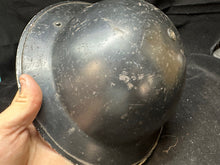 Load image into Gallery viewer, Original WW2 British Civil Defence Home Front Helmet, Liner &amp; Chinstrap Set
