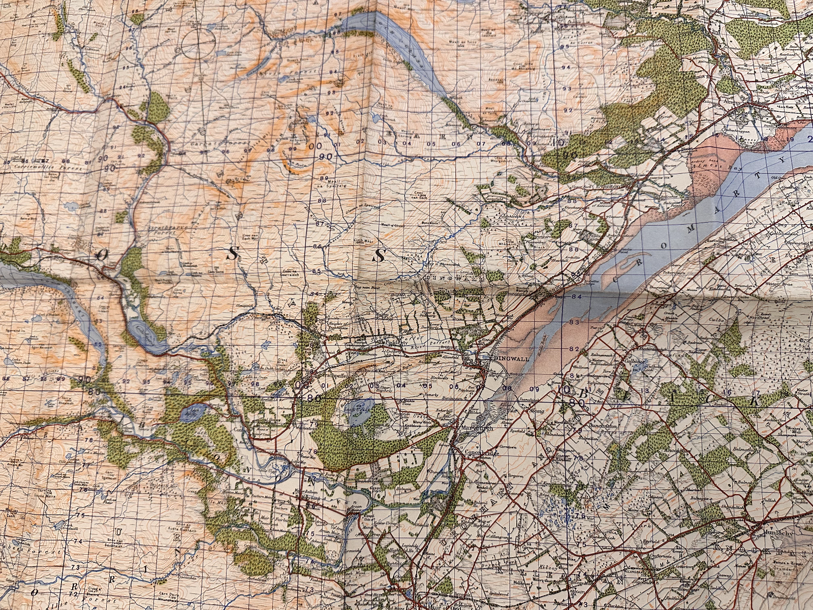 Original WW2 British Army GSGS Map of Scotland - Strathpeffer & Invergordon - The Militaria Shop