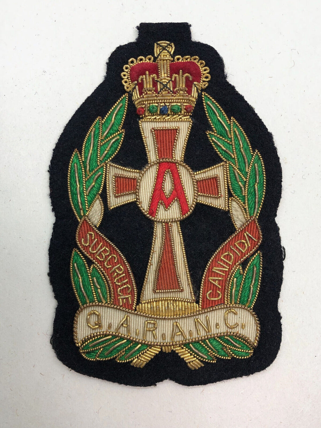 British Army Bullion Embroidered Blazer Badge - Queen Alexandra Nurses QARANC