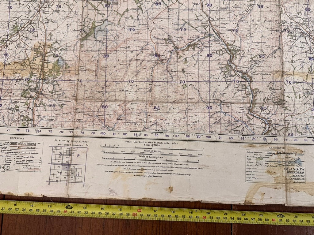 Original WW2 British Army GSGS Map of Scotland - Edinburgh - The Militaria Shop