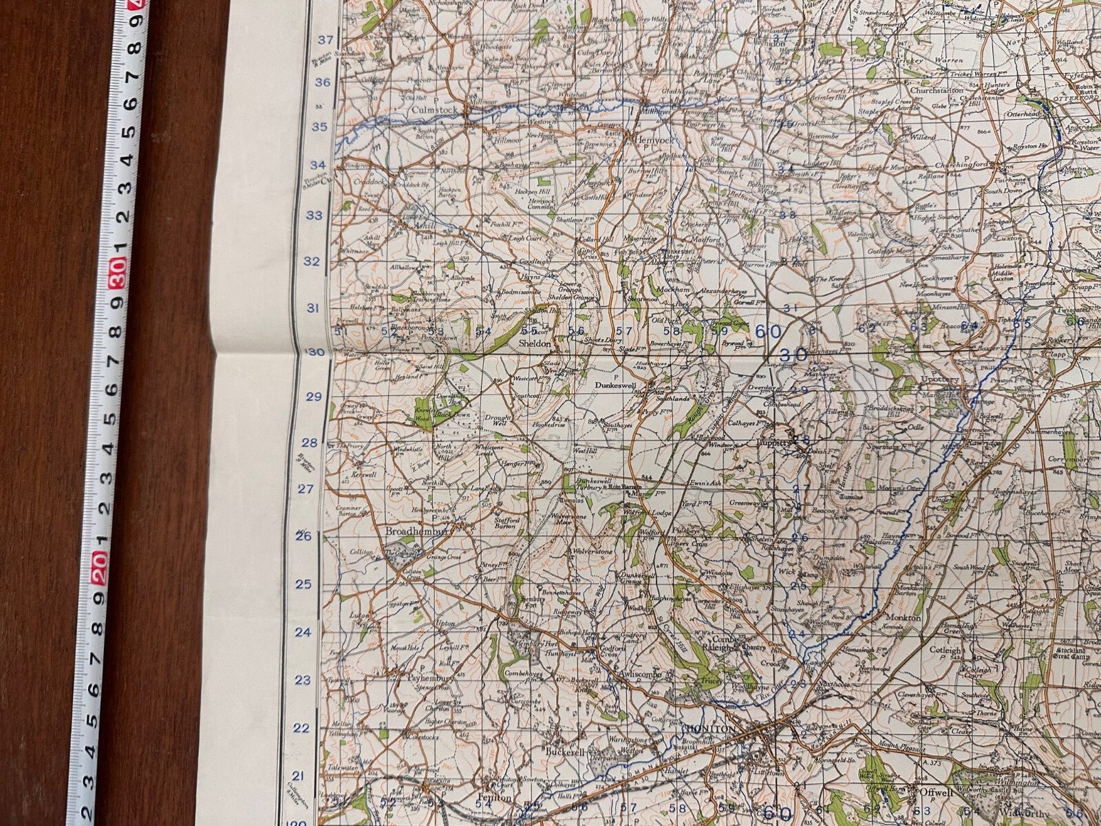 Original WW2 British Army GSGS OS Map of England - Chard & Axminster - The Militaria Shop