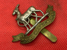 Load image into Gallery viewer, Original British Army WW1 / WW2 Royal Warwickshire Regiment Cap Badge
