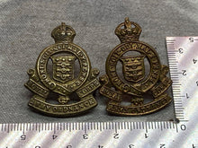 Load image into Gallery viewer, Original British Army WW1 / WW2 Royal Army Ordnance Corps Collar Badges
