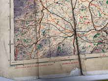 Lade das Bild in den Galerie-Viewer, Original WW2 British Army / RAF Map Showing RAF Bases - Midlands North
