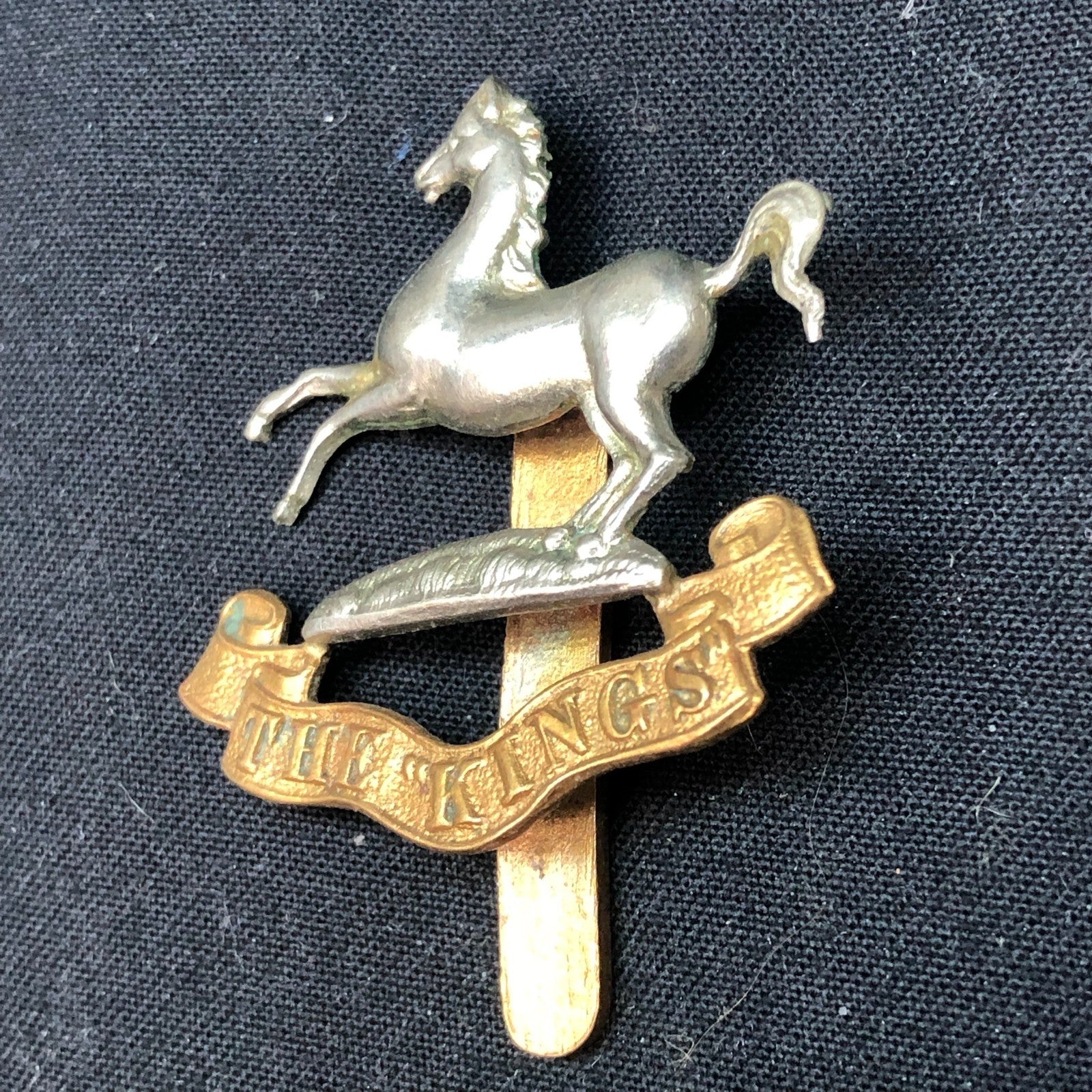 Genuine WW2 British Army Brass Cap Badge - King's Regiment (Liverpool) - The Militaria Shop