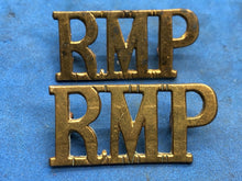 Load image into Gallery viewer, Original WW2 British Army Royal Military Police (R.M.P.) Brass Shoulder Titles
