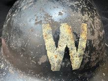 Load image into Gallery viewer, Original WW2 British Civil Defence Home Front Warden Helmet Complete
