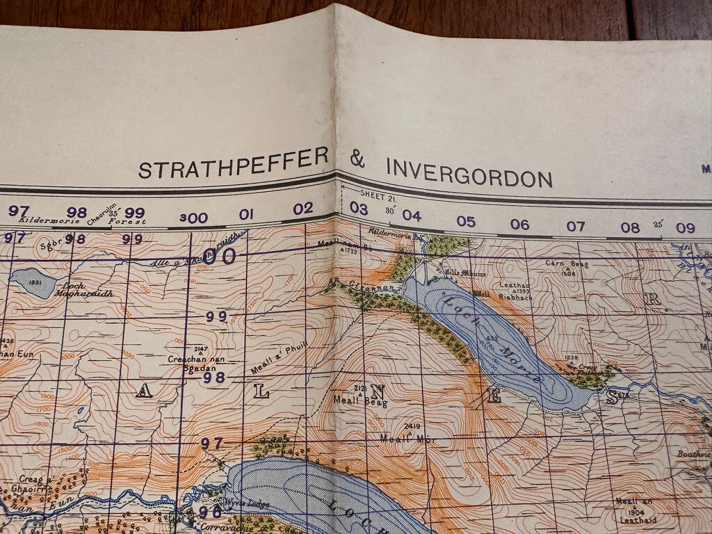 Original WW2 British Army GSGS Map of Scotland - Strathpeffer & Invergordon - The Militaria Shop