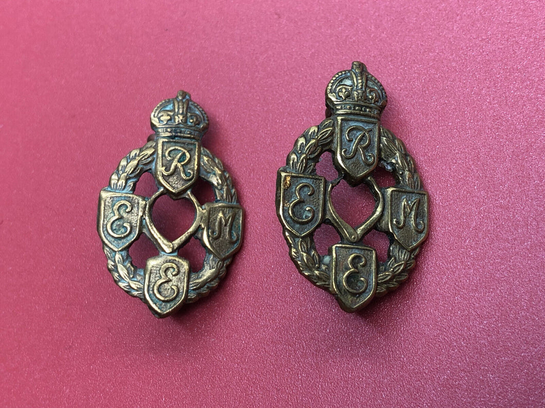 Original WW2 British Army REME Engineers Collar Badges Pair