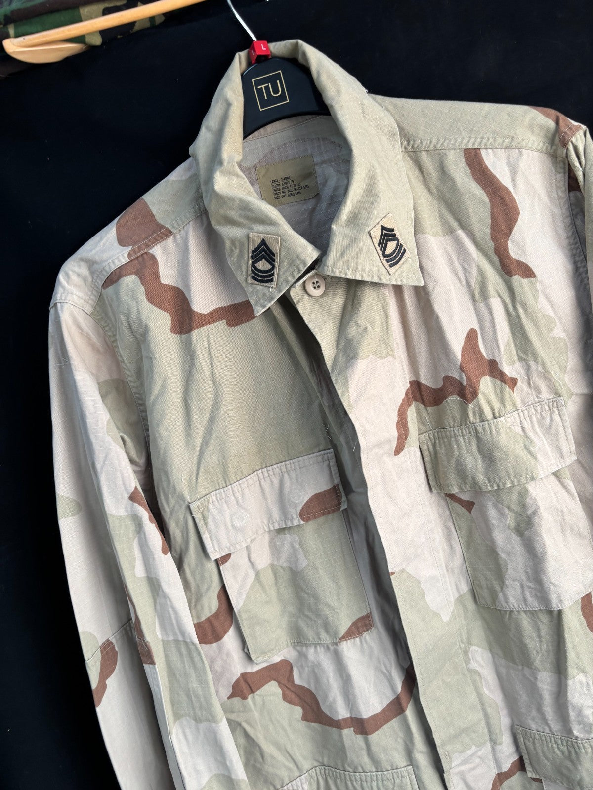 Gulf War US Army DCU Camouflaged Combat Field Coat/Jacket - Large/X-Long - The Militaria Shop