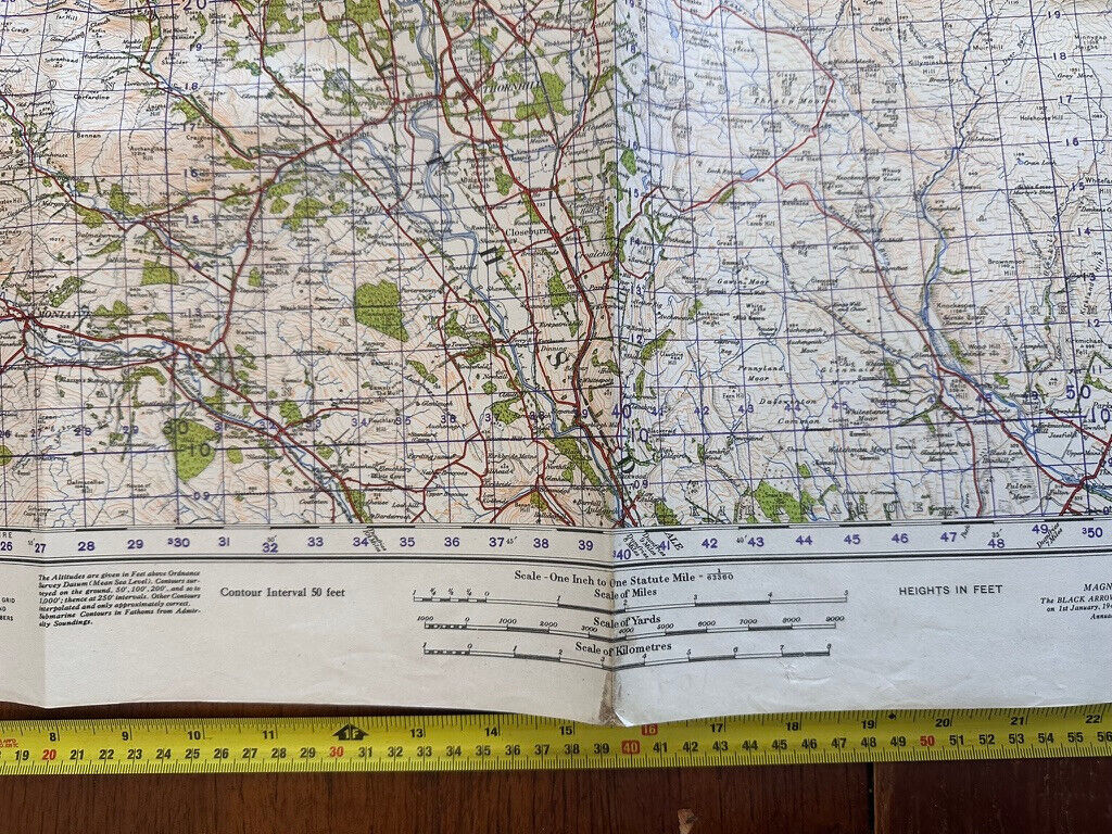 Original WW2 British Army OS Map of Great Britain - Nithsdale & Moffat - The Militaria Shop