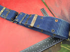 Interesting Large Size Blue Canvas Military Belt in Good Condition - Approx 44" - The Militaria Shop
