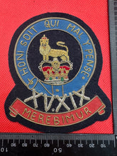 Load image into Gallery viewer, British Army Bullion Embroidered Blazer Badge - 15th 19th Hussars
