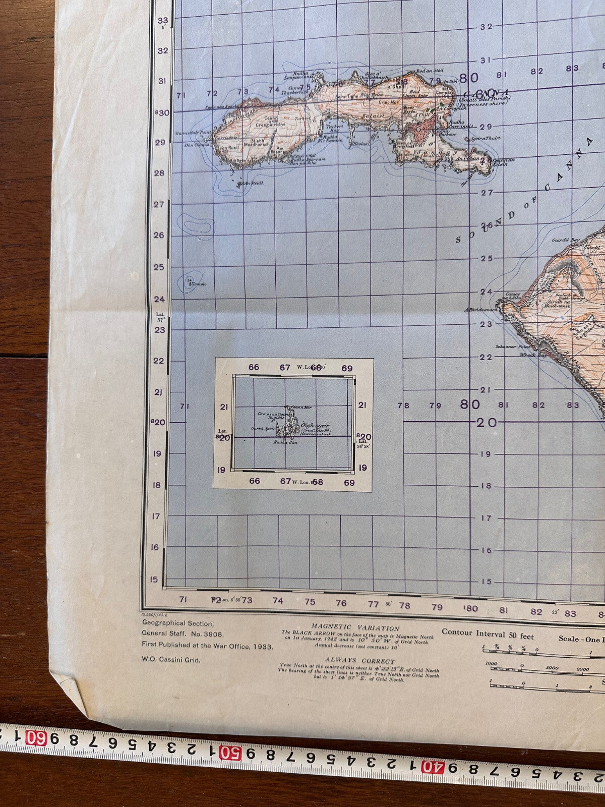Original WW2 British Army GSGS Map of Scotland - Cuillins, Rhum & Canna - The Militaria Shop