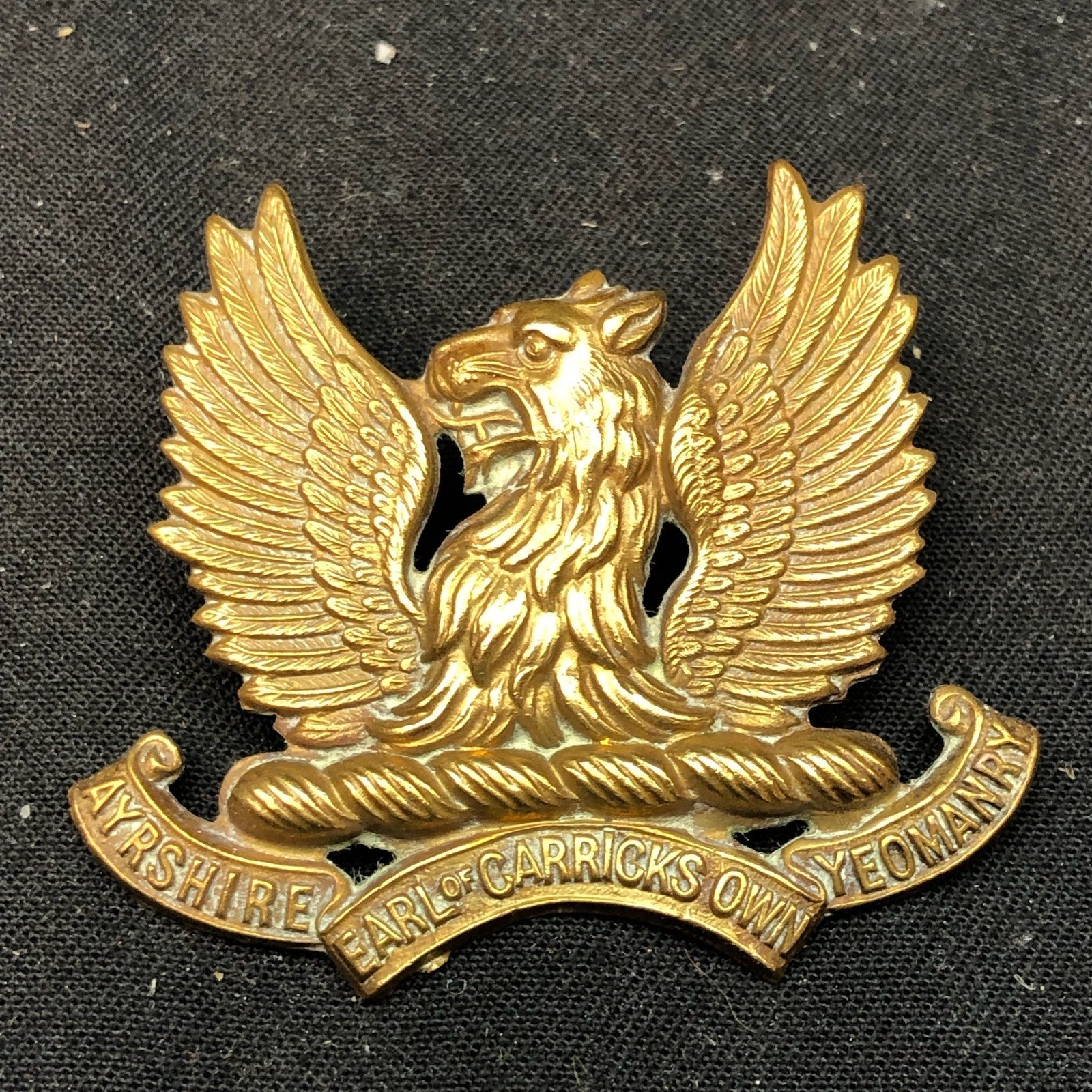 Original WW1 British Army Cap Badge - Ayrshire (Earl of Carrick's Own) Yeomanry - The Militaria Shop