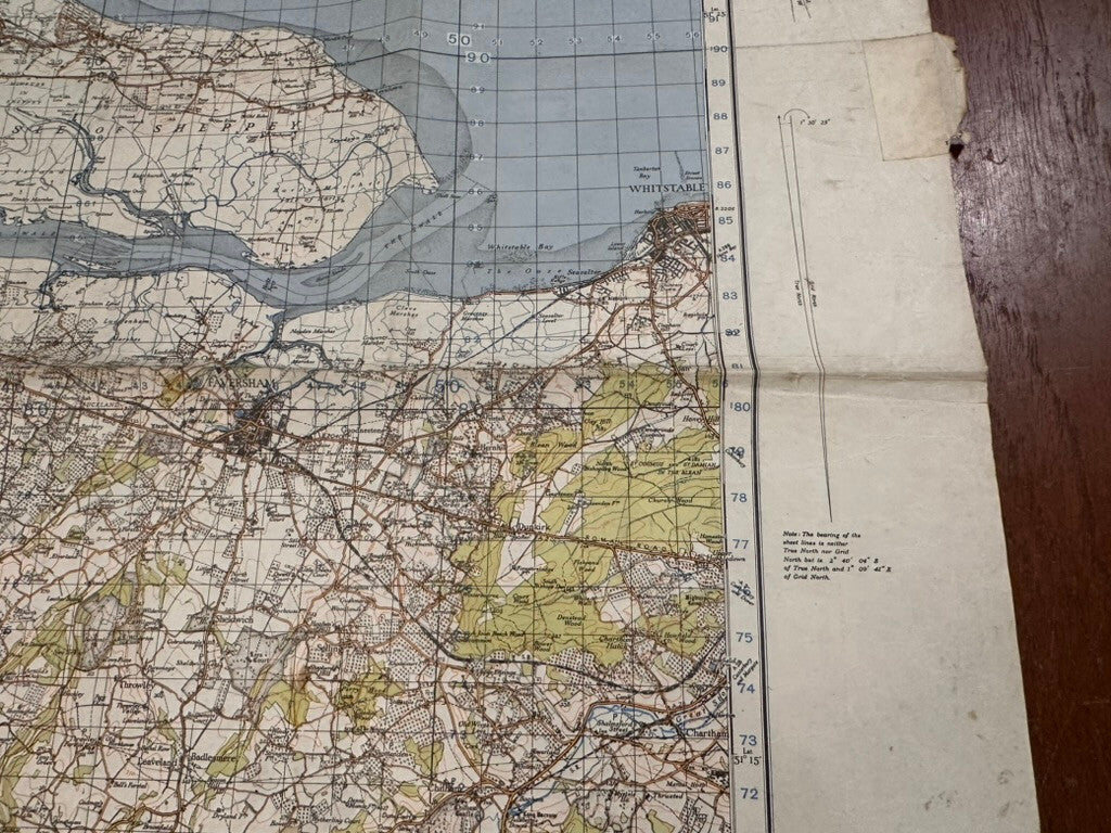 Original WW2 British Army GSGS OS Map of England - Chatham & Maidstone - The Militaria Shop