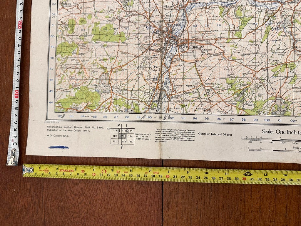 Original WW2 British Army GSGS OS Map of England - Winchester - The Militaria Shop