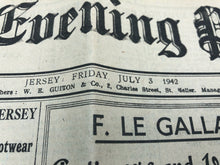 Load image into Gallery viewer, Original WW2 British Newspaper Channel Islands Occupation Jersey - July 1943
