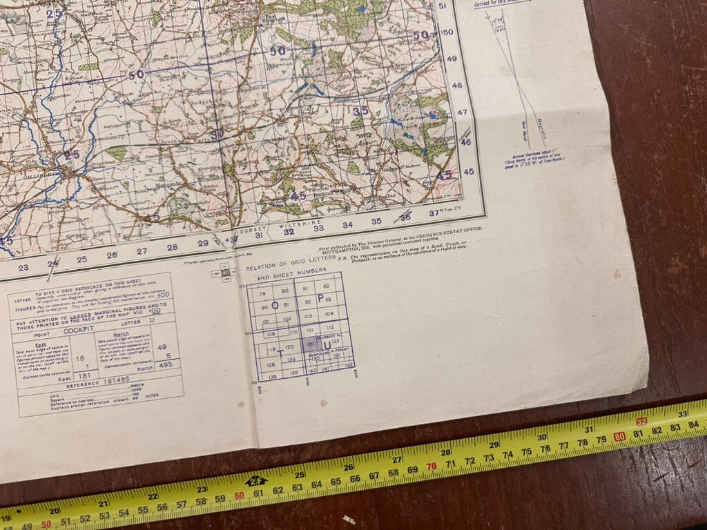 Original WW2 British Army GSGS OS Map of Great Britain - Wells & Frome - The Militaria Shop