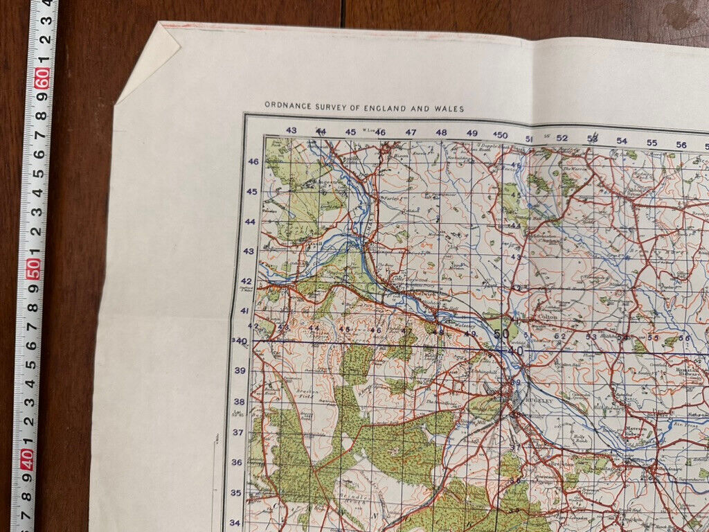 Original WW2 British Army GSGS OS Map of Great Britain - Burton & Walsall - The Militaria Shop