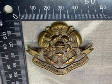 Load image into Gallery viewer, Original British Army WW1 Lancashire Hussars Cap Badge
