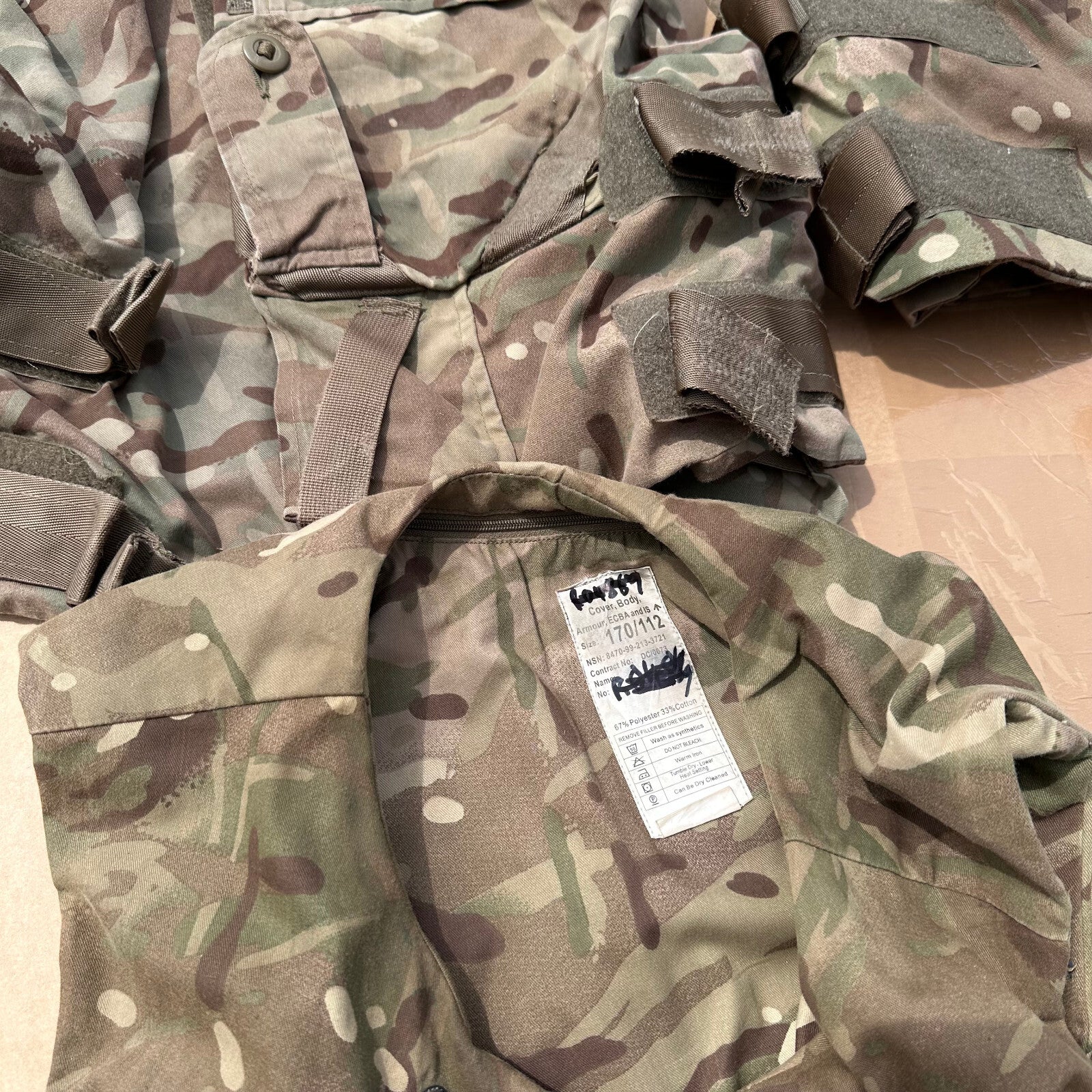 Genuine British Army ECBA / IS MTP Body Armour Cover Vest - Size 170/112 - The Militaria Shop